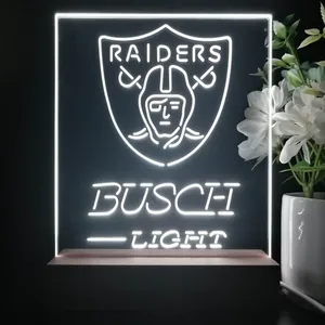 Las Vegas Raiders Busch Light LED Desk Light