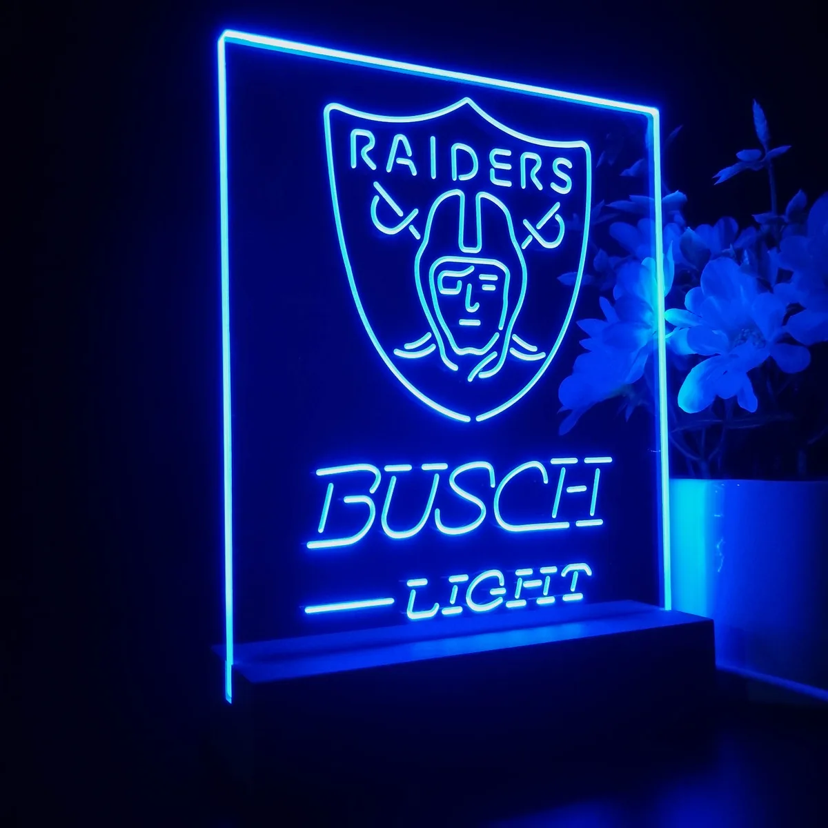 Las Vegas Raiders Busch Light LED Desk Light