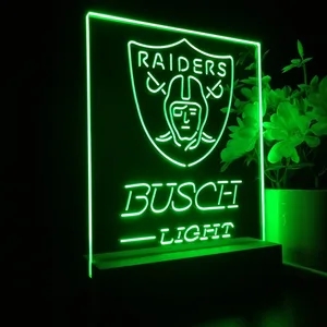 Las Vegas Raiders Busch Light LED Desk Light