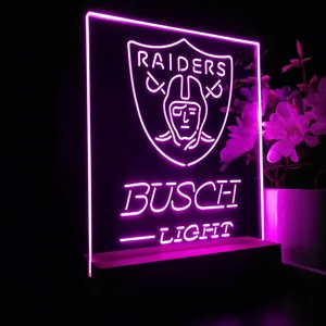 Las Vegas Raiders Busch Light LED Desk Light