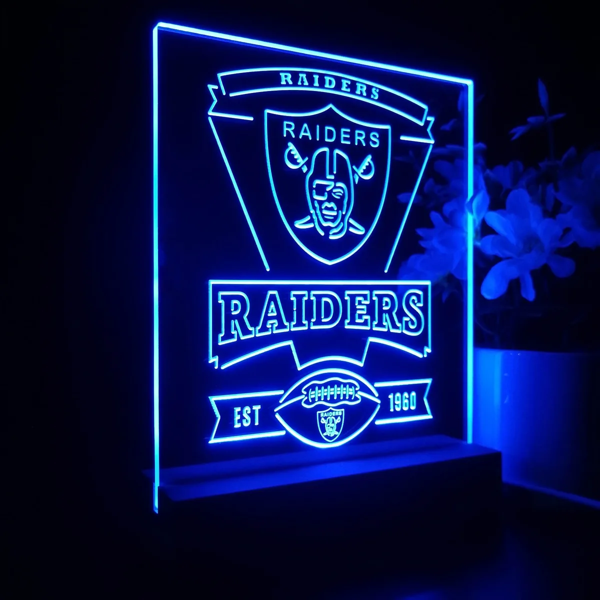 Las Vegas Raiders EST 1960 LED Desk Light