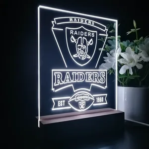 Las Vegas Raiders EST 1960 LED Desk Light