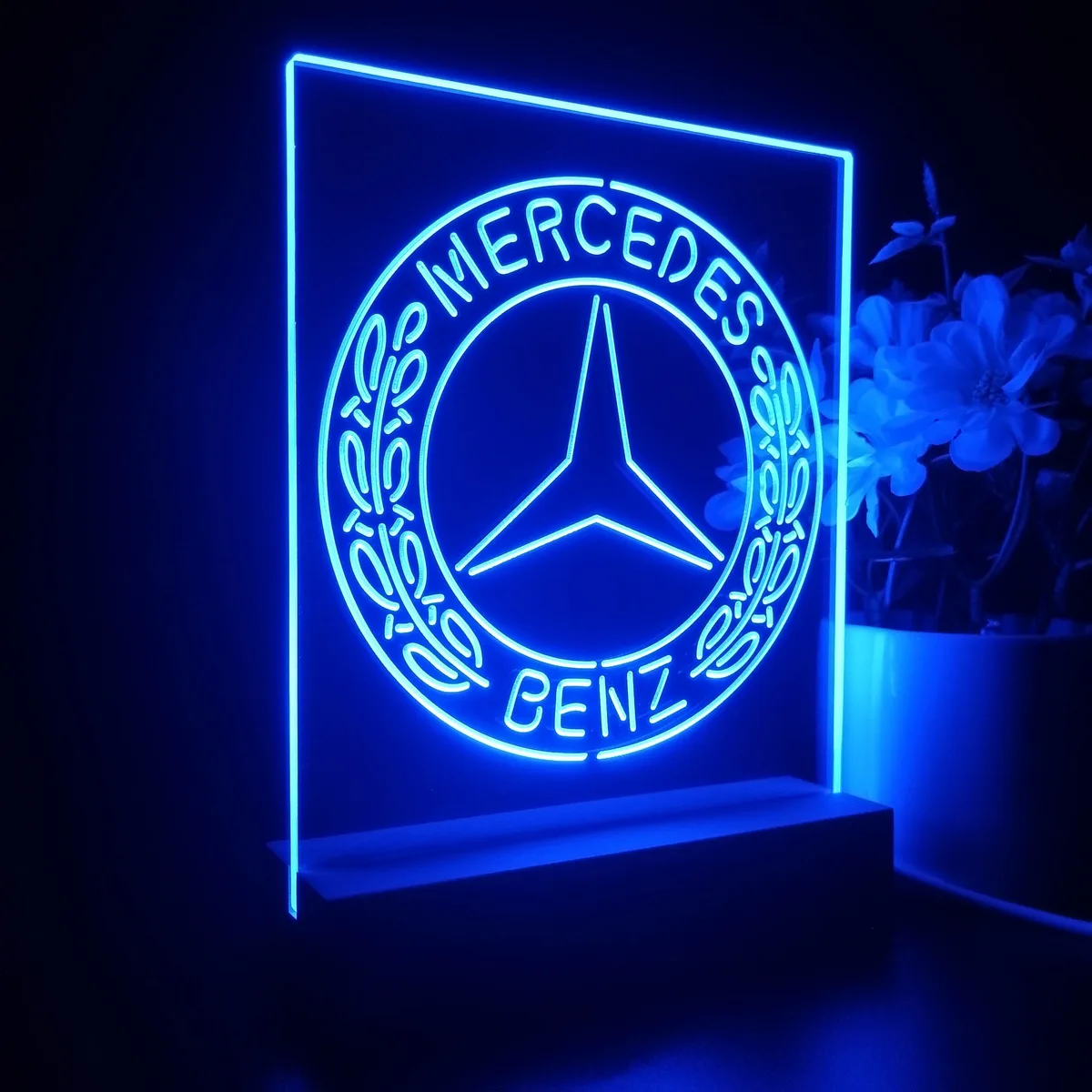 Mercedes Benz Old Logo LED Desk Light