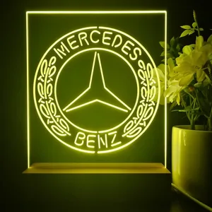 Mercedes Benz Old Logo LED Desk Light