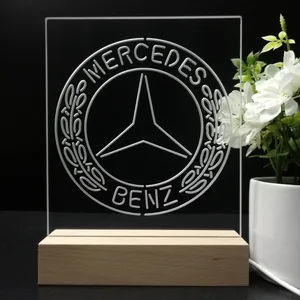 Mercedes Benz Old Logo LED Desk Light