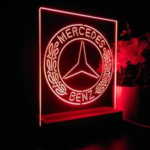 Mercedes Benz Old Logo LED Desk Light