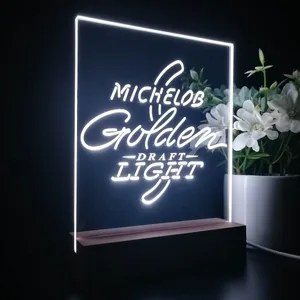 Michelob Ultra Golden Draft Light Logo LED Desk Light
