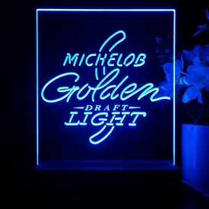 Michelob Ultra Golden Draft Light Logo LED Desk Light