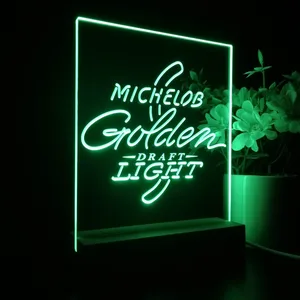 Michelob Ultra Golden Draft Light Logo LED Desk Light