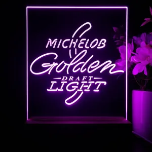 Michelob Ultra Golden Draft Light Logo LED Desk Light