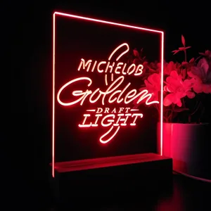 Michelob Ultra Golden Draft Light Logo LED Desk Light