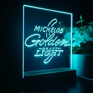 Michelob Ultra Golden Draft Light Logo LED Desk Light