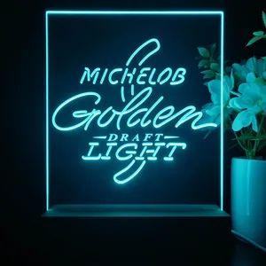 Michelob Ultra Golden Draft Light Logo LED Desk Light