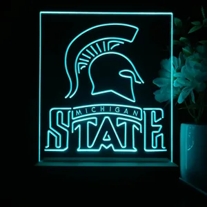 Michigan State Spartans Logo LED Desk Light