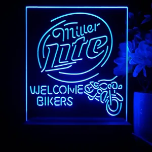 Miller Lite Welcome Bikers LED Desk Light