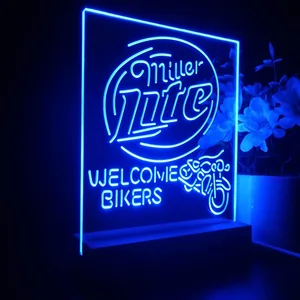 Miller Lite Welcome Bikers LED Desk Light
