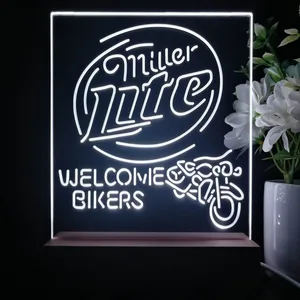 Miller Lite Welcome Bikers LED Desk Light