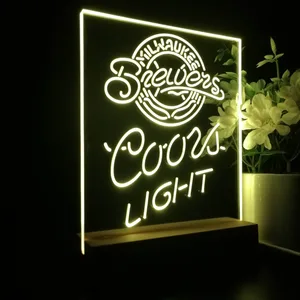 Milwaukee Brewers Coors Light LED Desk Light - Legacy Edition