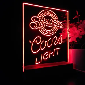 Milwaukee Brewers Coors Light LED Desk Light - Legacy Edition