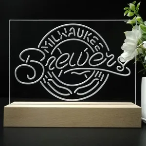 Milwaukee Brewers Logo 1 LED Desk Light - Legacy Edition