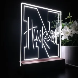 Nebraska Cornhuskers Logo LED Desk Light