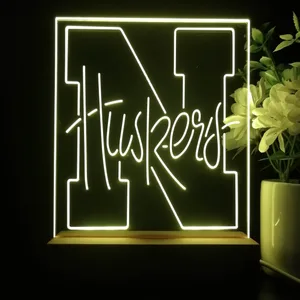 Nebraska Cornhuskers Logo LED Desk Light