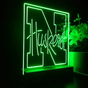 Nebraska Cornhuskers Logo LED Desk Light