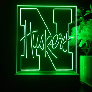 Nebraska Cornhuskers Logo LED Desk Light
