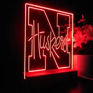 Nebraska Cornhuskers Logo LED Desk Light