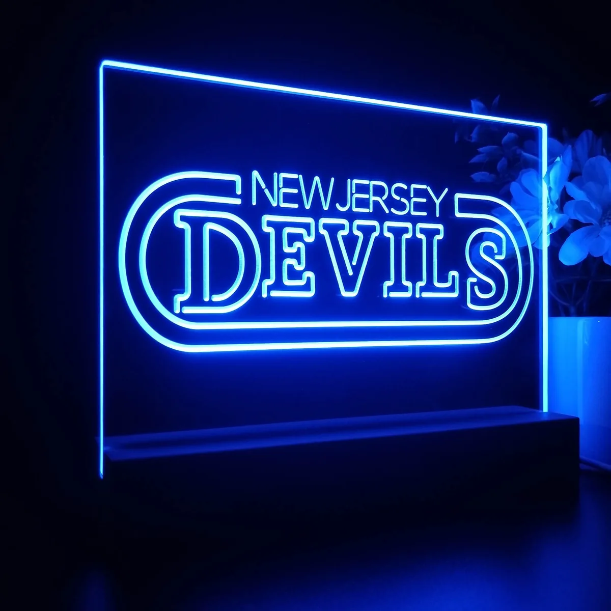 New Jersey Devils Banner LED Desk Light
