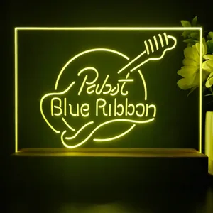 Pabst Blue Ribbon Guitar 2 LED Desk Light