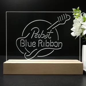 Pabst Blue Ribbon Guitar 2 LED Desk Light