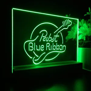 Pabst Blue Ribbon Guitar 2 LED Desk Light