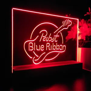 Pabst Blue Ribbon Guitar 2 LED Desk Light