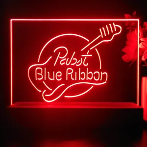 Pabst Blue Ribbon Guitar 2 LED Desk Light