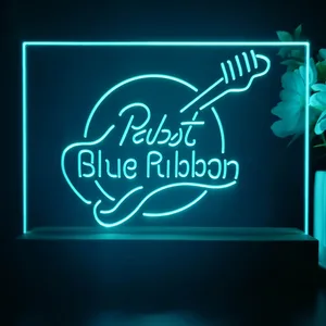 Pabst Blue Ribbon Guitar 2 LED Desk Light