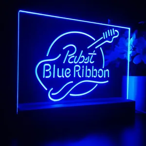 Pabst Blue Ribbon Guitar LED Desk Light