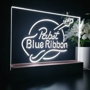 Pabst Blue Ribbon Guitar LED Desk Light