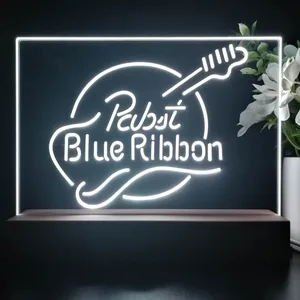 Pabst Blue Ribbon Guitar LED Desk Light