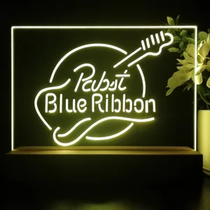 Pabst Blue Ribbon Guitar LED Desk Light