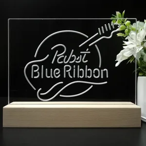 Pabst Blue Ribbon Guitar LED Desk Light