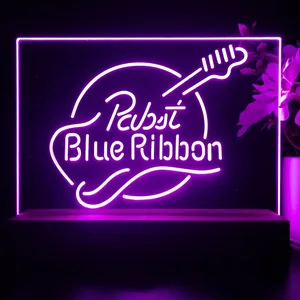 Pabst Blue Ribbon Guitar LED Desk Light