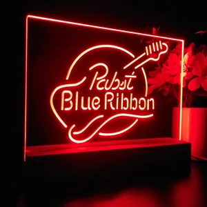 Pabst Blue Ribbon Guitar LED Desk Light