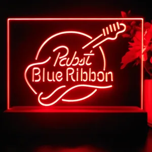 Pabst Blue Ribbon Guitar LED Desk Light