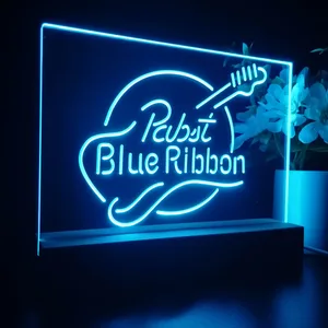 Pabst Blue Ribbon Guitar LED Desk Light