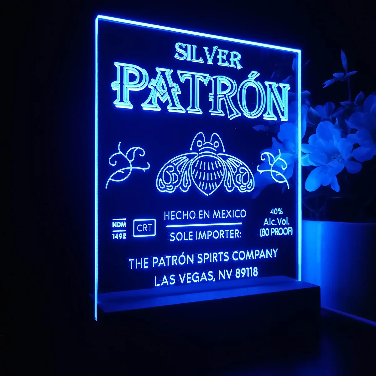 Patron Silver Logo LED Desk Light