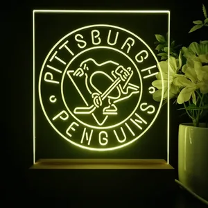 Pittsburgh Penguins Round Logo LED Desk Light