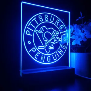 Pittsburgh Penguins Round Logo LED Desk Light