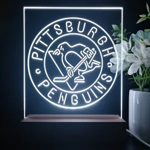 Pittsburgh Penguins Round Logo LED Desk Light