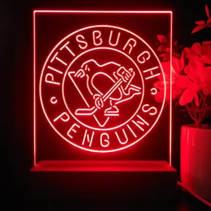 Pittsburgh Penguins Round Logo LED Desk Light